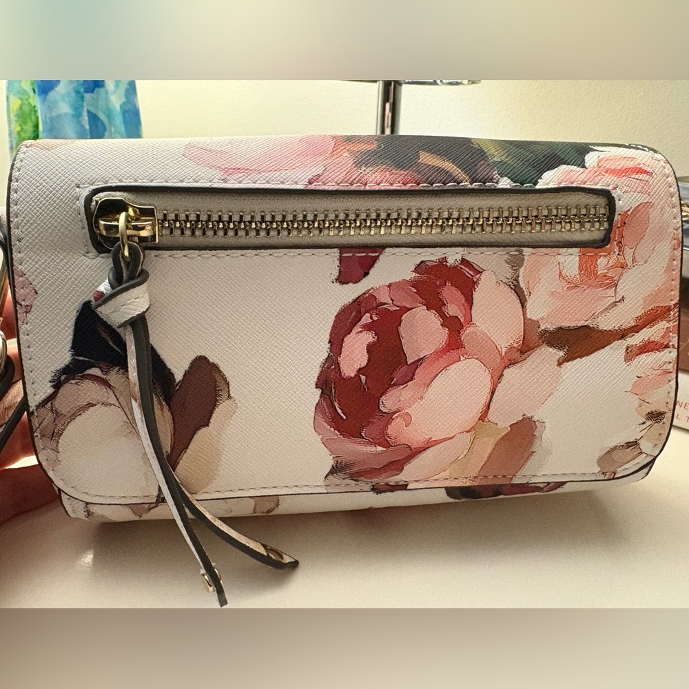 Floral White and Pink Women's Bag